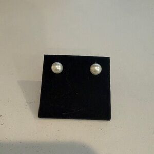 Classic Pearl Stud Earrings - White Pearl